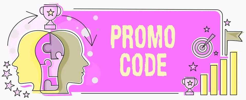 Conceptual caption Promo Code. Internet Concept digital numbers that give you Stock Illustration