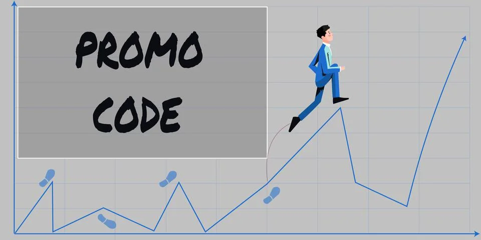 Conceptual caption Promo Code. Internet Concept digital numbers that give you Stock Illustration