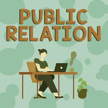 Conceptual caption Public Relation. Business concept practice of deliberately Illustrazione stock