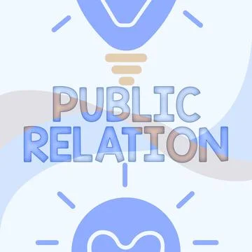 Conceptual caption Public Relation. Internet Concept practice of deliberately Illustrazione stock