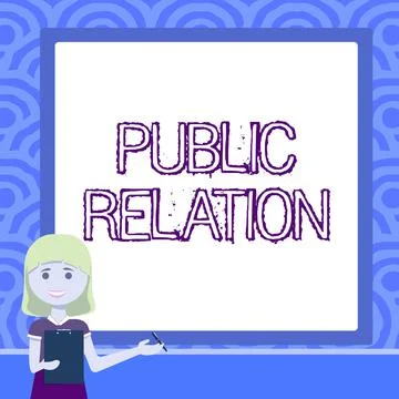 Conceptual caption Public Relation. Word for practice of deliberately managing Illustrazione stock