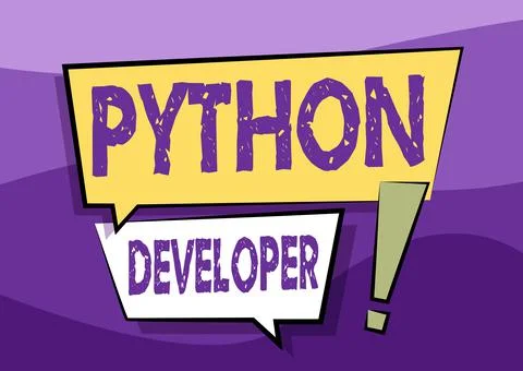 Conceptual caption Python Developer. Word Written on responsible for writing Stock Illustration