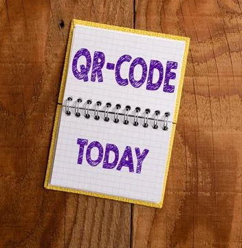 Conceptual caption Qr Code. Conceptual photo the trademark for a type of matrix Stock Photos