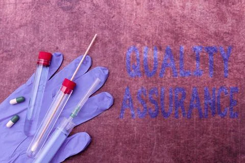 Conceptual caption Quality Assurance. Concept meaning Ensures a certain level of Stock Photos