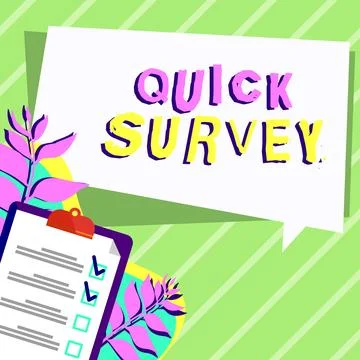 Conceptual caption Quick Survey. Concept meaning Conduct fast check on condition Stockillustratie