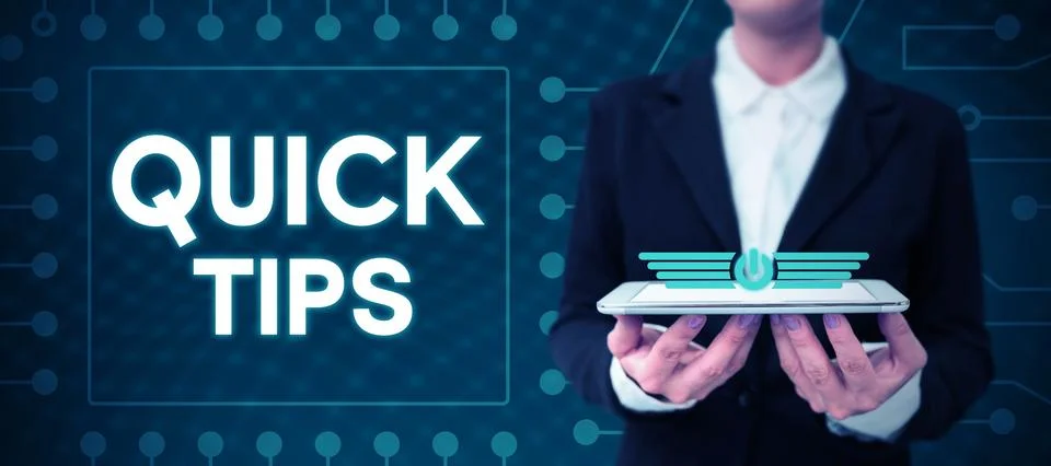 Conceptual caption Quick Tips. Business overview small but particularly useful Stock Photos