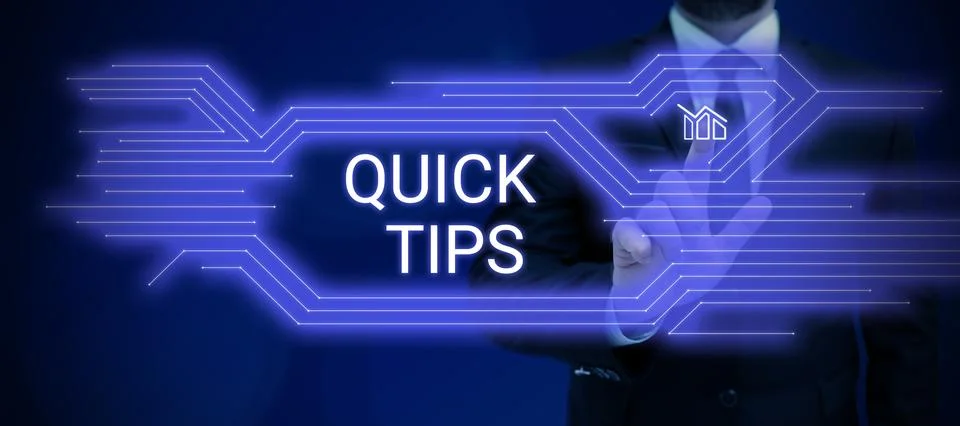 Conceptual caption Quick Tips. Internet Concept small but particularly useful Stock Photos