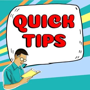 Conceptual caption Quick Tips. Word for small but particularly useful piece of Stock Illustration