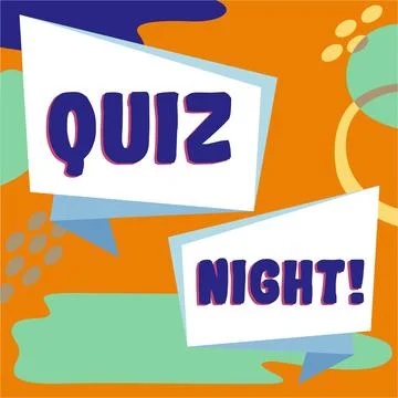 Conceptual caption Quiz Night. Concept meaning evening test knowledge 스톡 일러스트