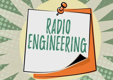 Conceptual caption Radio Engineering. Concept meaning Concerned with the Illustrazione stock