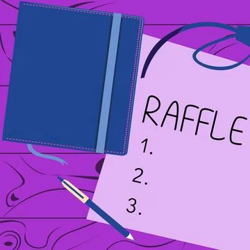 Conceptual caption Raffle. Business idea means of raising money by selling Stock Illustration