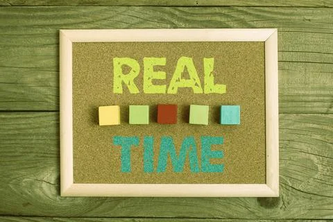 Conceptual caption Real Time. Conceptual photo the actual time during which a Stockfoto's