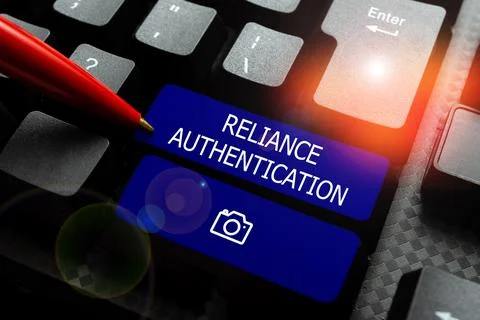 Conceptual caption Reliance Authentication. Concept meaning consistently good in Stockfoto's