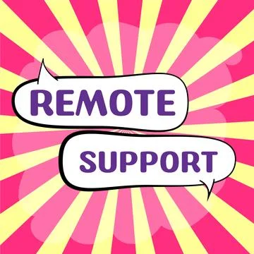 Conceptual caption Remote Support. Business overview help end-users to solve イラスト素材