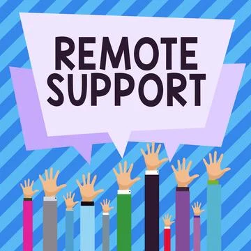 Conceptual caption Remote Support. Business idea help end-users to solve Stockillustratie