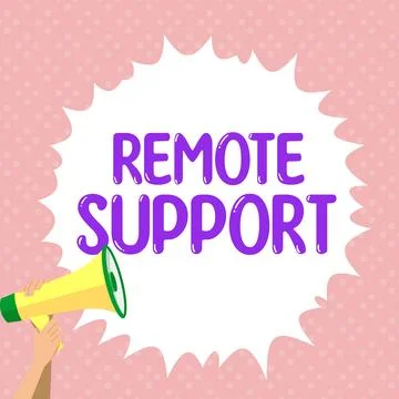 Conceptual caption Remote Support. Business concept help end-users to solve Stockillustratie