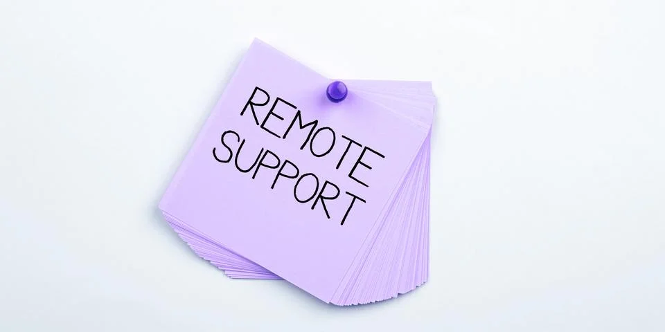 Conceptual caption Remote Support. Word for help end-users to solve computer Stock Photos