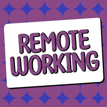Conceptual caption Remote Working. Word Written on situation in which an Illustrazione stock