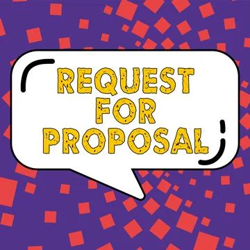 Conceptual caption Request For Proposal. Business showcase document contains Stock Illustration