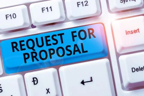 Conceptual caption Request For Proposal. Business concept document contains Stock Photos
