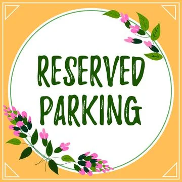 Conceptual caption Reserved Parking. Concept meaning develop machines that can Stock Illustration