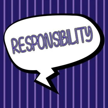 Conceptual caption Responsibility. Business idea Having control over someone Act Ilustração Stock