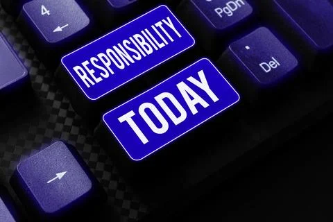 Conceptual caption Responsibility. Internet Concept Having control over someone Stock Photos
