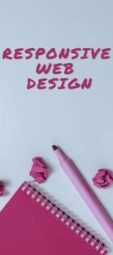 Conceptual caption Responsive Web Design. Conceptual photo web page creation Stock-Fotos