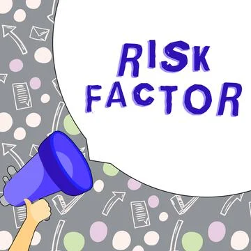 Conceptual caption Risk Factor. Business concept Something that rises the chance Illustrazione stock