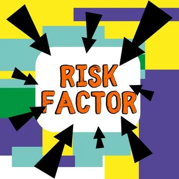 Conceptual caption Risk Factor. Concept meaning Something that rises the chance Illustrazione stock