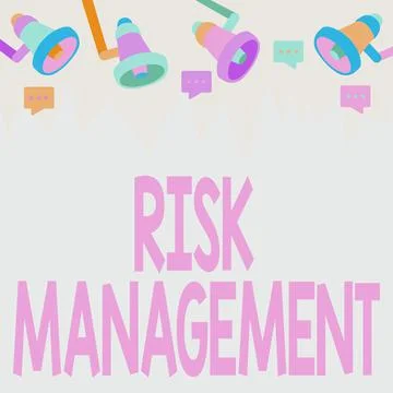 Conceptual caption Risk Management. Conceptual photo evaluation of financial Illustrazione stock