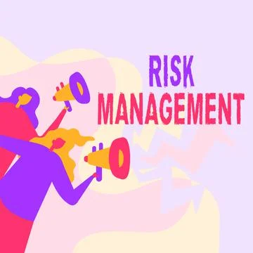 Conceptual caption Risk Management. Internet Concept evaluation of financial Stock Illustration