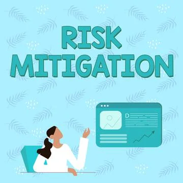 Conceptual caption Risk Mitigation. Business concept strategy to prepare for and イラスト素材