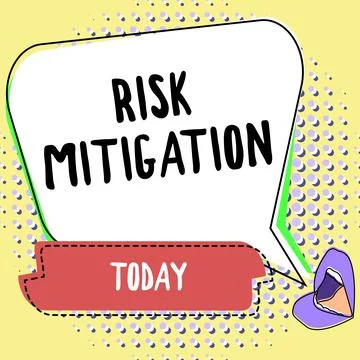 Conceptual caption Risk Mitigation. Business concept strategy to prepare for and Stock Illustration