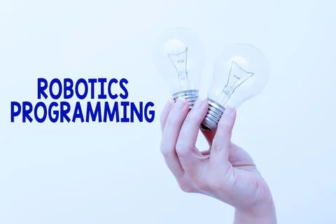 Conceptual caption Robotics Programming. Business concept software that used to 스톡 사진