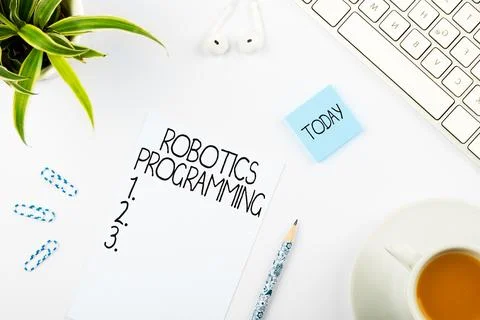 Conceptual caption Robotics Programming. Internet Concept software that used to Stock Photos