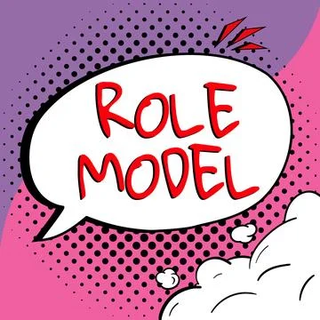Conceptual caption Role Model. Business idea a person looked to by others as an Illustrazione stock