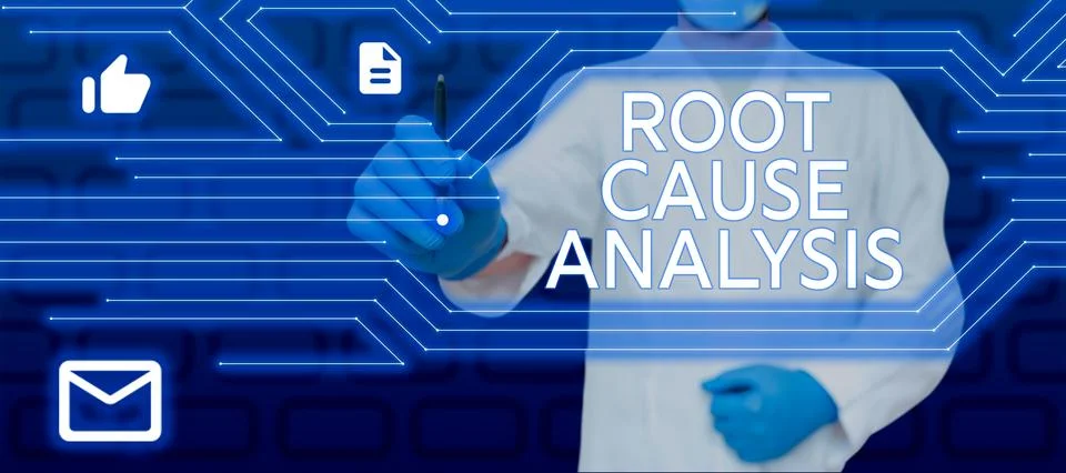 Conceptual caption Root Cause Analysis. Word Written on Method of Problem 스톡 사진