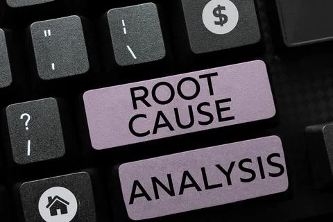 Conceptual caption Root Cause Analysis. Business overview Method of Problem 스톡 사진