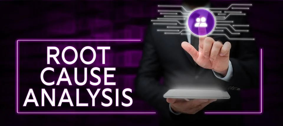 Conceptual caption Root Cause Analysis. Business approach Method of Problem Stock Photos