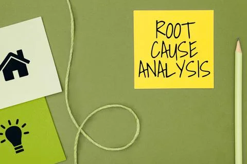 Conceptual caption Root Cause Analysis. Business concept Method of Problem Stock Photos