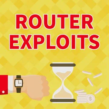 Conceptual caption Router Exploits. Business approach takes advantage of a Stock Illustration