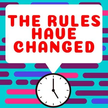 Conceptual caption The Rules Have Changed. Internet Concept the agreement or Stock Illustration