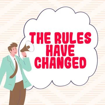 Conceptual caption The Rules Have Changed. Internet Concept the agreement or Illustration