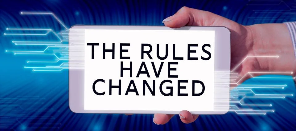 Conceptual caption The Rules Have Changed. Concept meaning the agreement or Stock Photos
