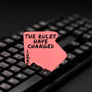 Conceptual caption The Rules Have Changed. Business overview the agreement or Stock Photos