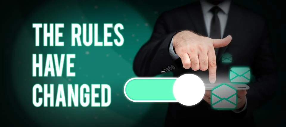 Conceptual caption The Rules Have Changed. Concept meaning the agreement or Stock Photos
