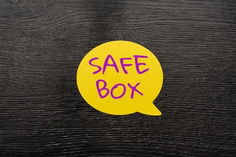 Conceptual caption Safe Box. Word Written on A small structure where you can 스톡 사진