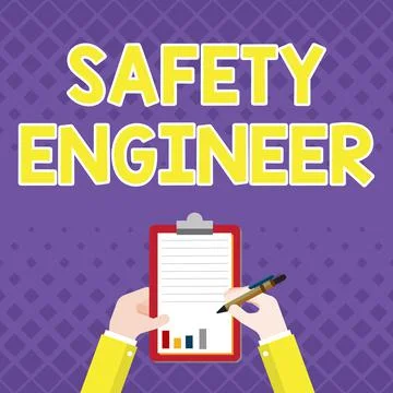Conceptual caption Safety Engineer. Word for person who inspects all possible Stock Illustration