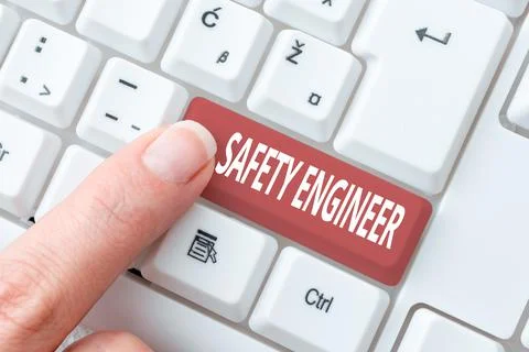 Conceptual caption Safety Engineer. Word Written on person who inspects all Stock Photos
